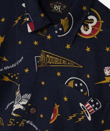 RRL By Ralph Lauren Camp Short Sleeve Shirt 2 RRL By Ralph Lauren Camp Short Sleeve Shirt - Imagen 2