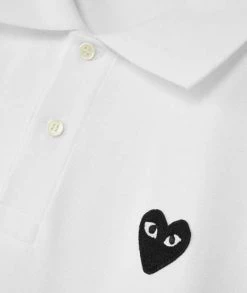 Comme Des Garcons White Heart Polo Shirt -Camisas Ventas AZ T066 M sivasdescalzo Comme des Gar ons PLAY POLO SHIRT WHITE HEART 1639569398 2