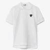 Comme Des Garcons White Heart Polo Shirt