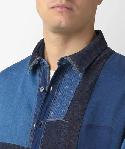 KAPITAL Patchwork Katmandu Linen Shirt 2 KAPITAL Patchwork Katmandu Linen Shirt - Imagen 2