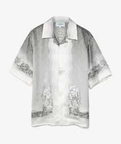 Casablanca Printed Silk Satin Shirt